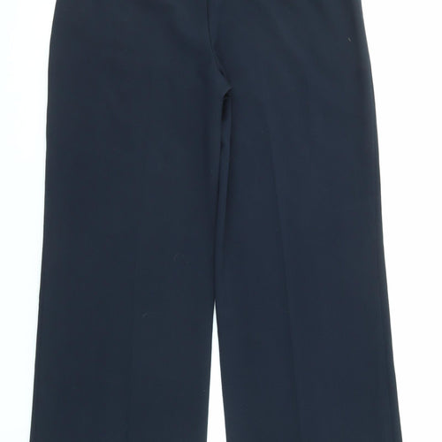 Marks and Spencer Womens Blue Polyester Trousers Size 10 L30 in Regular Zip