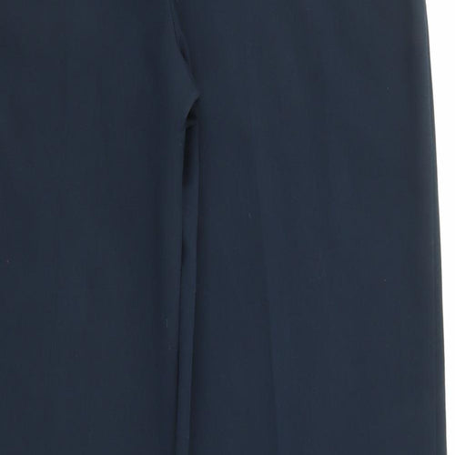 Marks and Spencer Womens Blue Polyester Trousers Size 10 L30 in Regular Zip