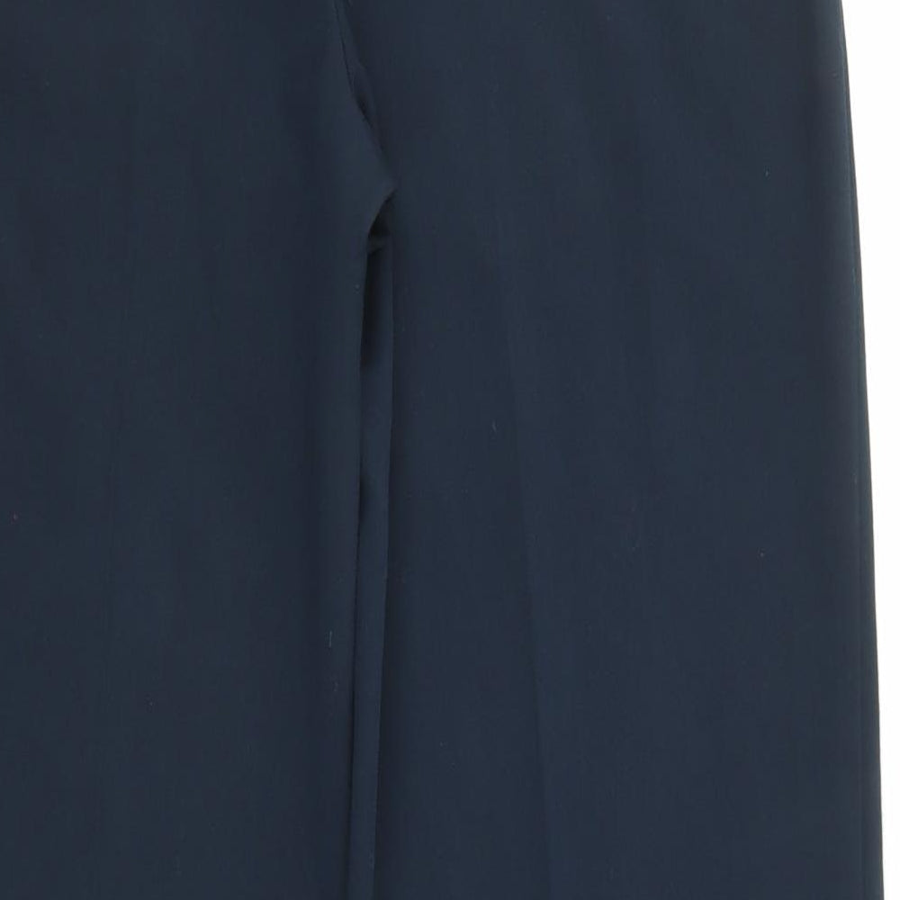 Marks and Spencer Womens Blue Polyester Trousers Size 10 L30 in Regular Zip