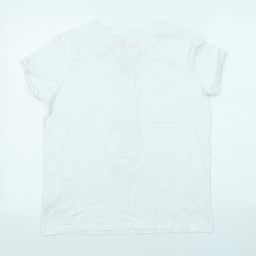 Disney Womens White Cotton Basic T-Shirt Size 10 Crew Neck - Bambi