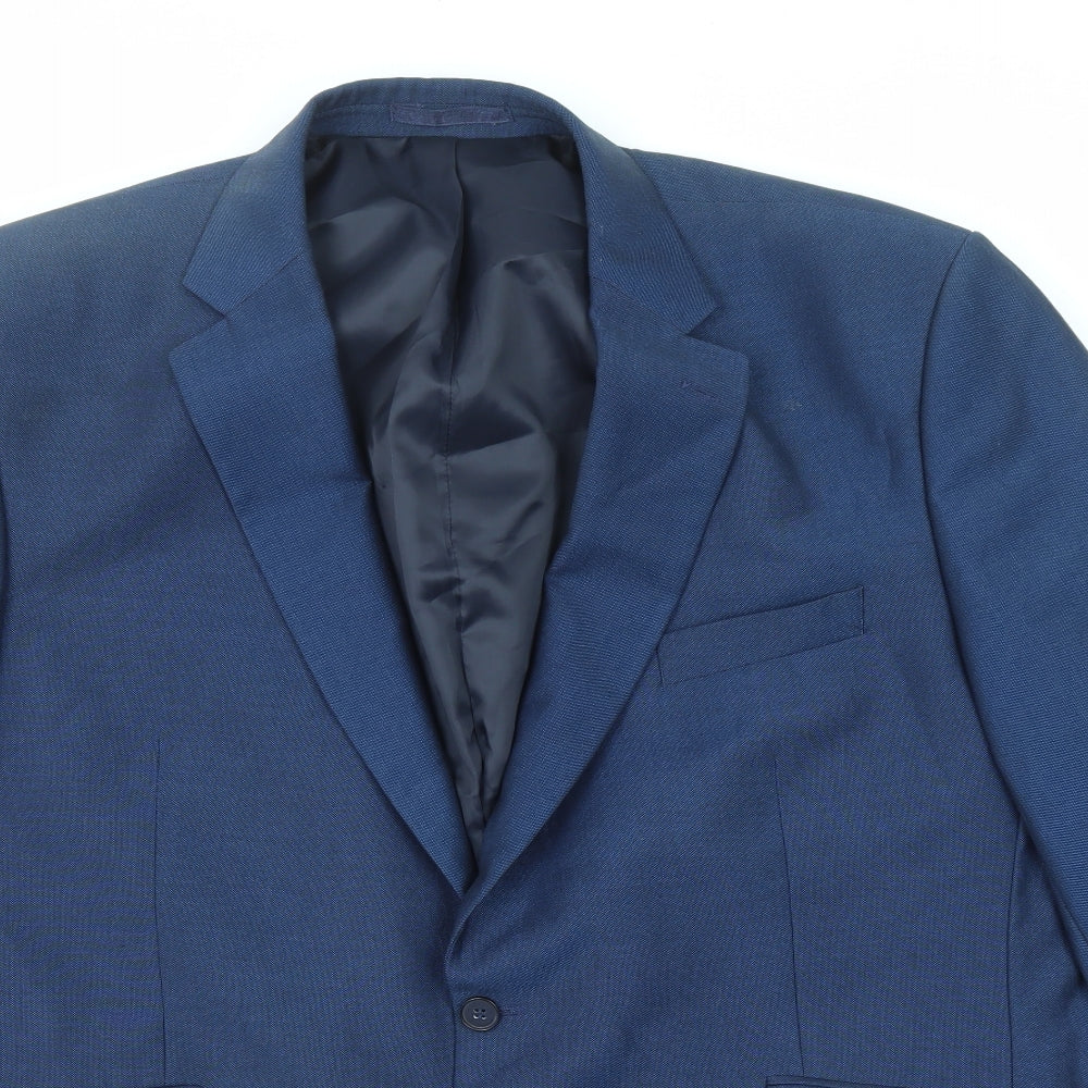 Centaur Mens Blue Polyester Jacket Suit Jacket Size 48 Regular
