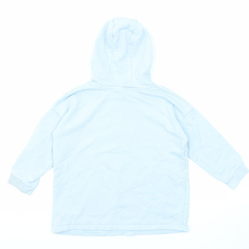 Disney Girls Blue Cotton Pullover Hoodie Size 5-6 Years Pullover - 101 Dalmatians