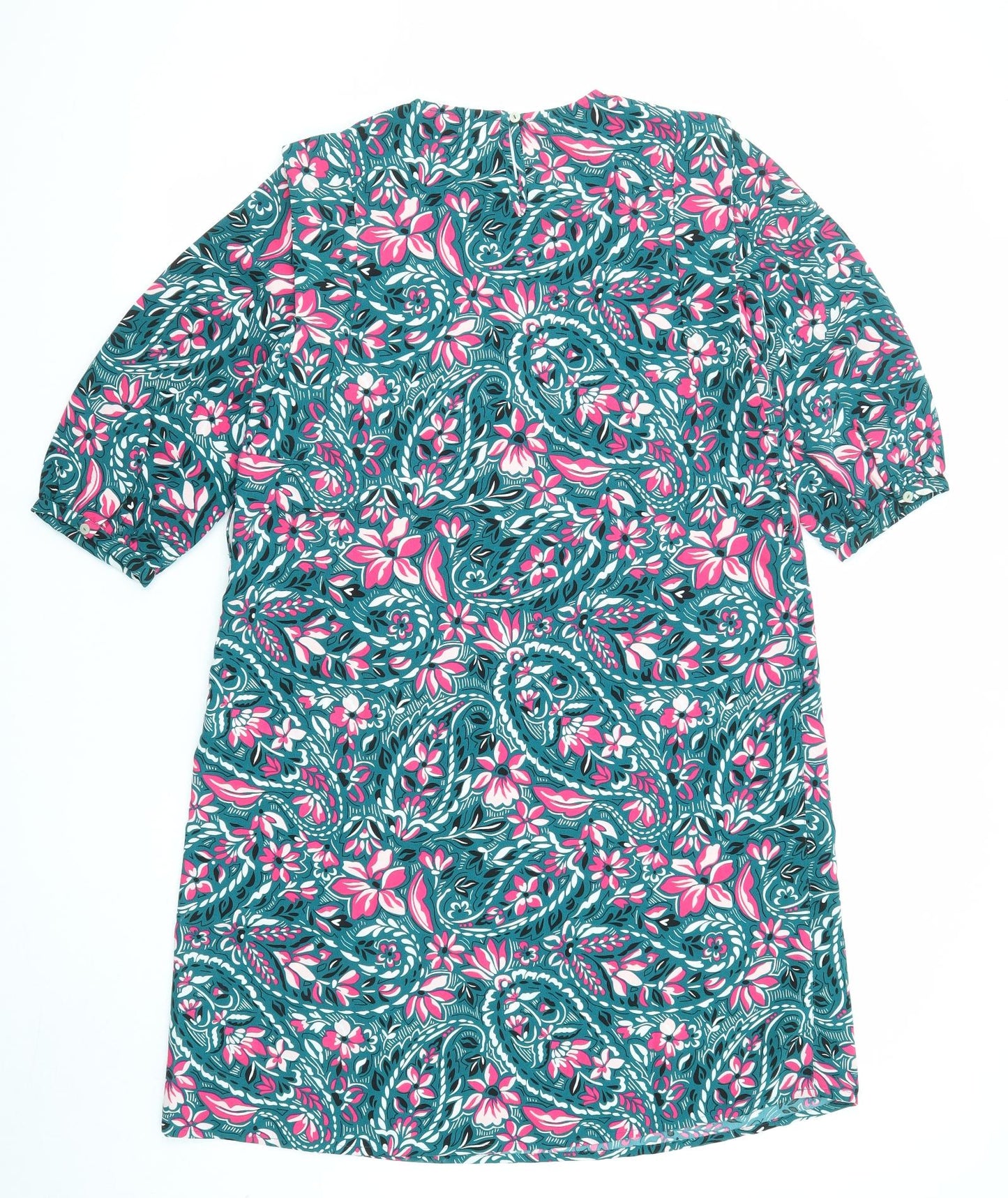 Damart Womens Multicoloured Floral Polyester A-Line Size 10 Round Neck Zip