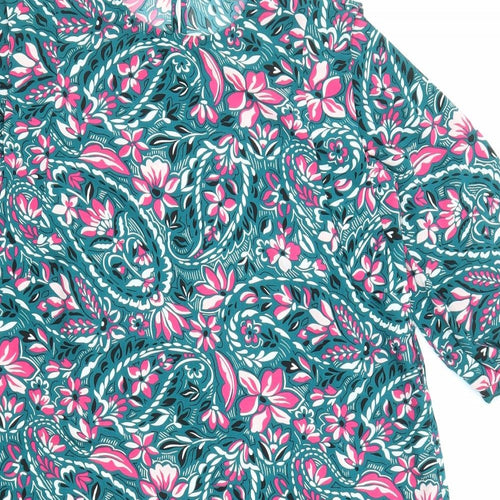 Damart Womens Multicoloured Floral Polyester A-Line Size 10 Round Neck Zip