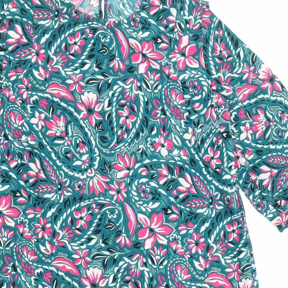 Damart Womens Multicoloured Floral Polyester A-Line Size 10 Round Neck Zip