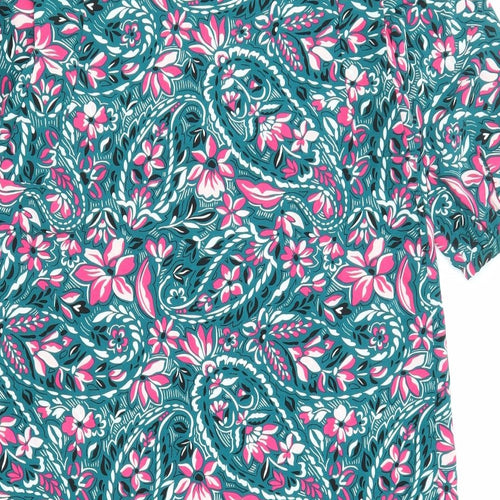 Damart Womens Multicoloured Floral Polyester A-Line Size 10 Round Neck Zip