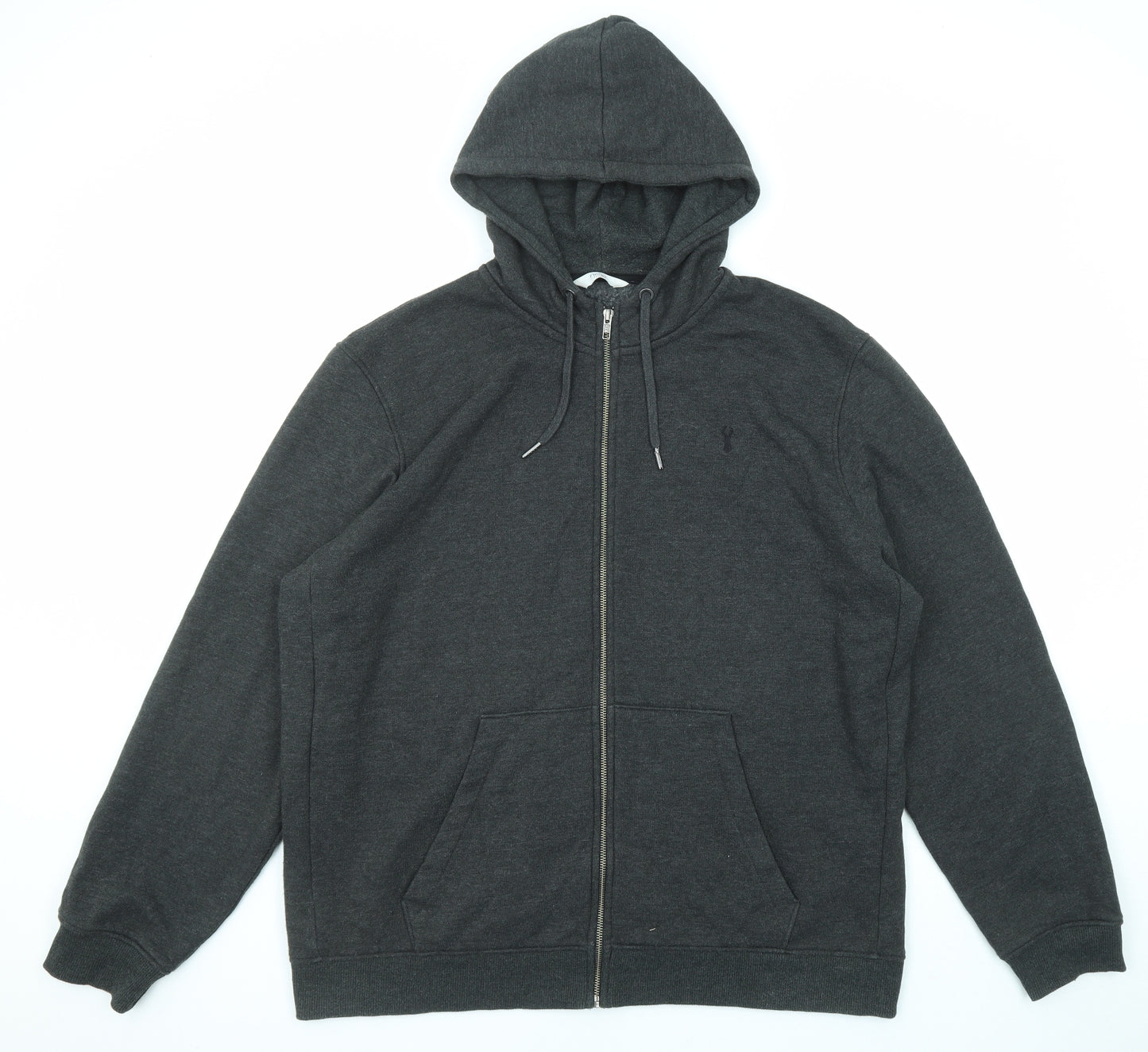 NEXT Mens Black Cotton Full Zip Hoodie Size 2XL