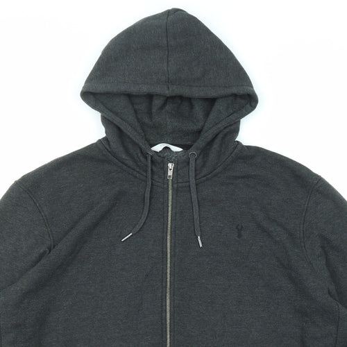 NEXT Mens Black Cotton Full Zip Hoodie Size 2XL