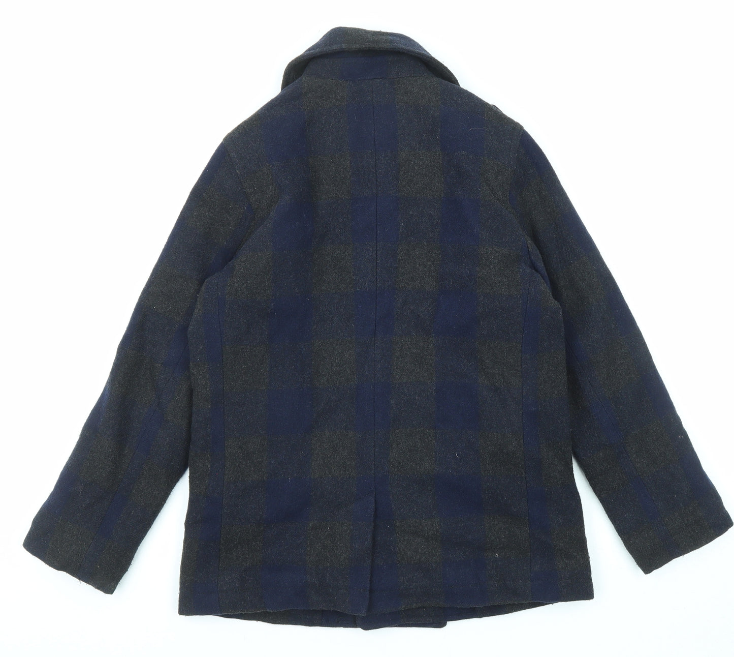 Autograph Girls Blue Check Jacket Coat Size 9-10 Years Button