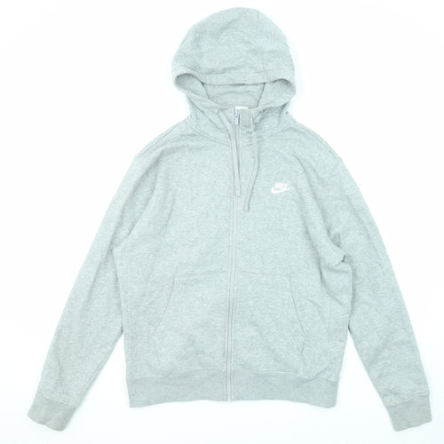 Nike Mens Grey Cotton Full Zip Hoodie Size M