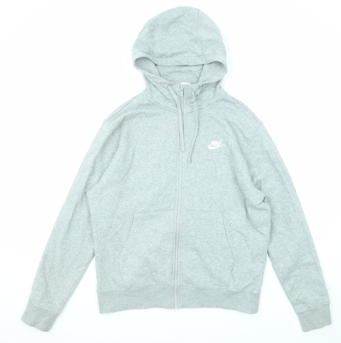 Nike Mens Grey Cotton Full Zip Hoodie Size M