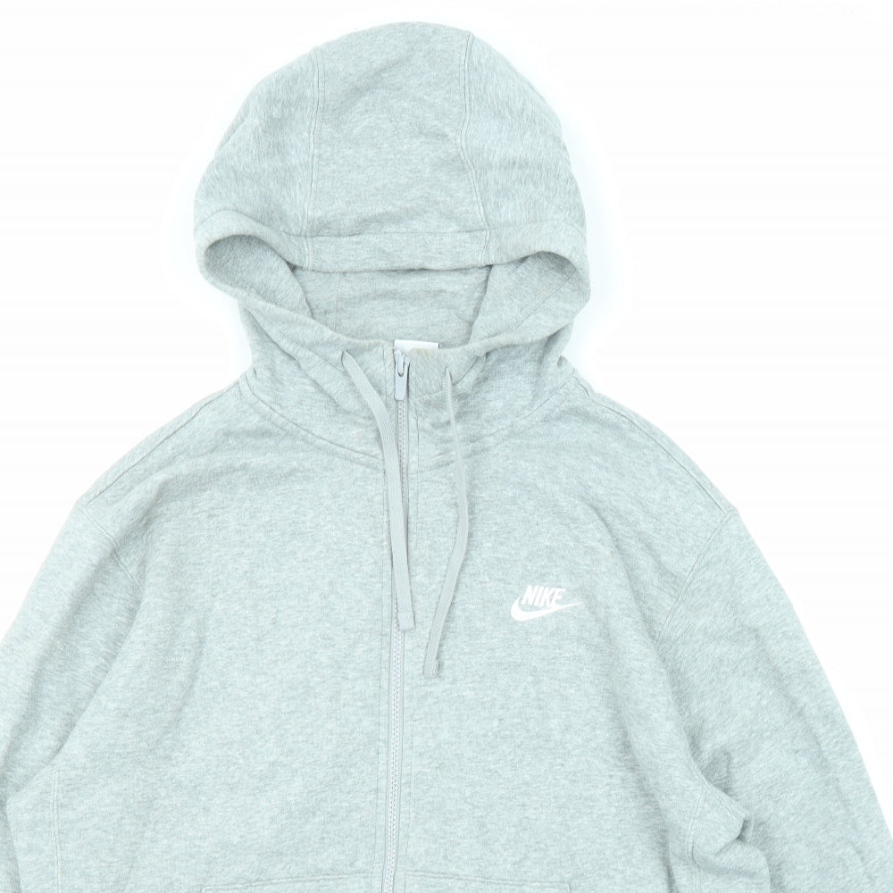 Nike Mens Grey Cotton Full Zip Hoodie Size M