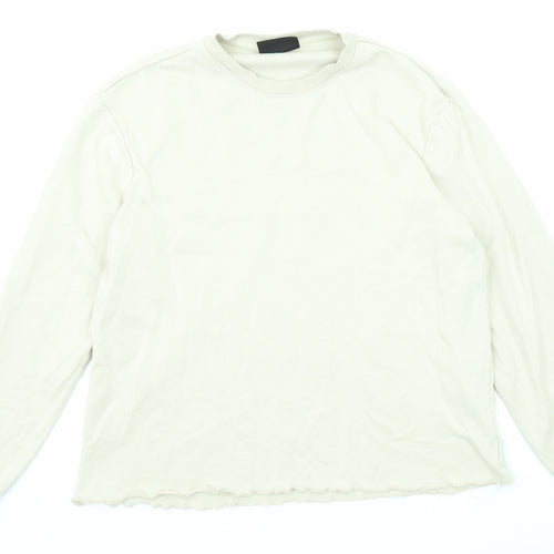 H&M Mens Beige Cotton Pullover Sweatshirt Size M