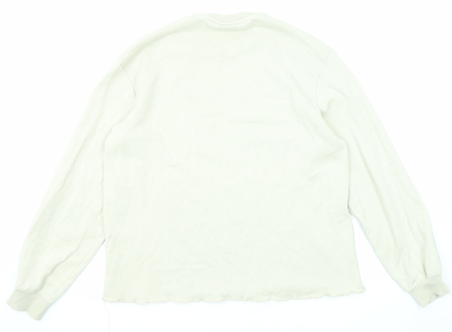 H&M Mens Beige Cotton Pullover Sweatshirt Size M