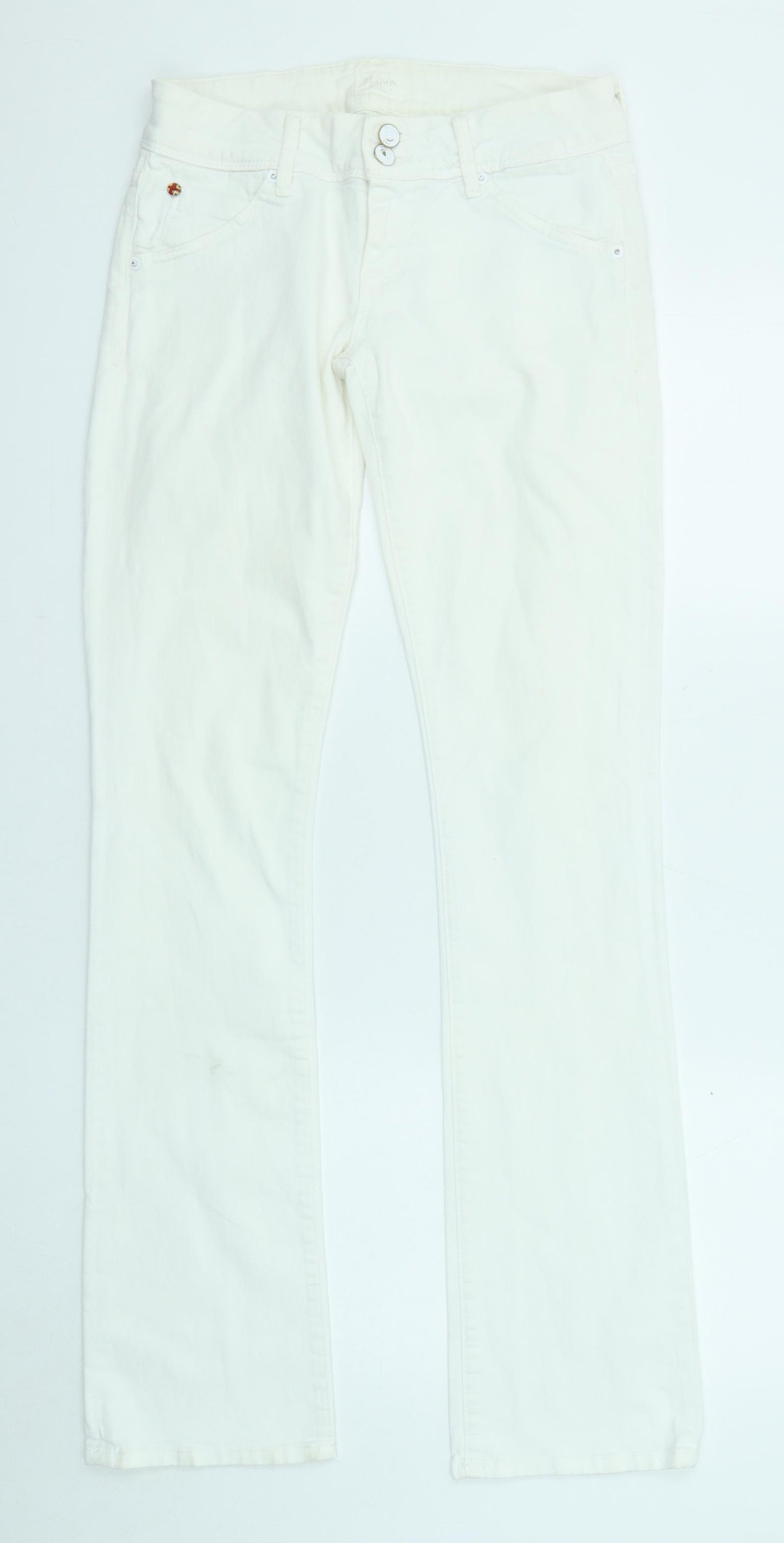 Hudson Womens White Cotton Bootcut Jeans Size 26 in L33 in Regular Zip