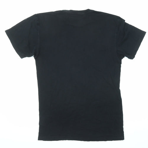 VANS Mens Black Cotton T-Shirt Size M Round Neck