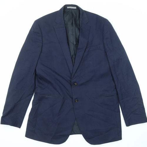 Marks and Spencer Mens Blue Polyester Jacket Suit Jacket Size 42 Regular