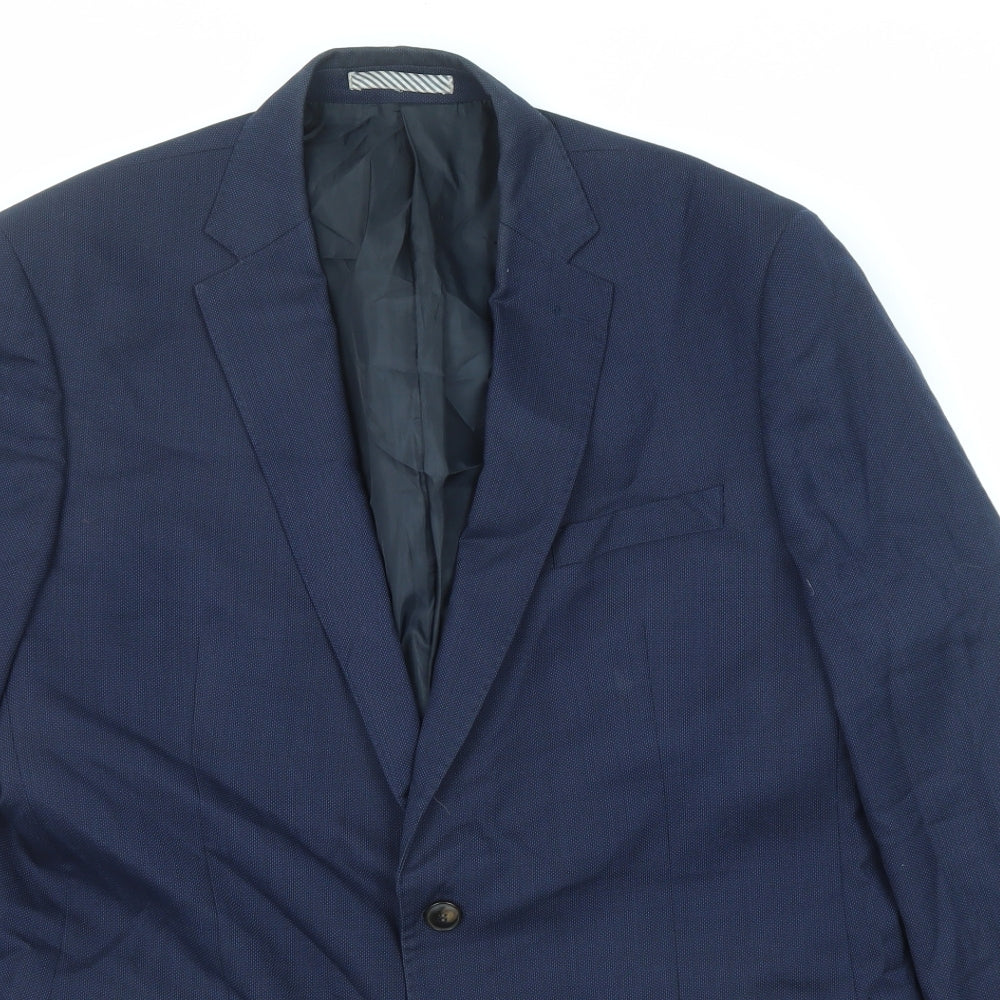 Marks and Spencer Mens Blue Polyester Jacket Suit Jacket Size 42 Regular