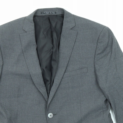 T.M.Lewin Mens Grey Wool Jacket Suit Jacket Size 40 Regular