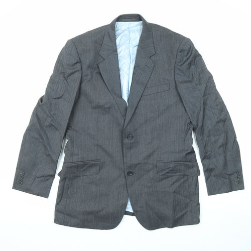 T.M.Lewin Mens Grey Wool Jacket Suit Jacket Size 40 Regular
