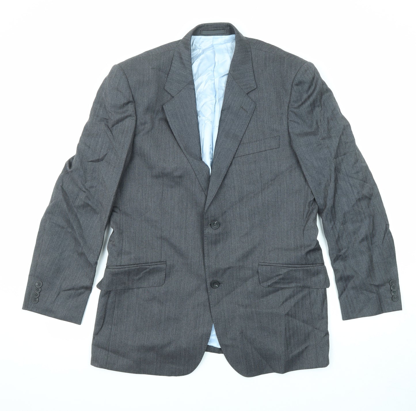 T.M.Lewin Mens Grey Wool Jacket Suit Jacket Size 40 Regular