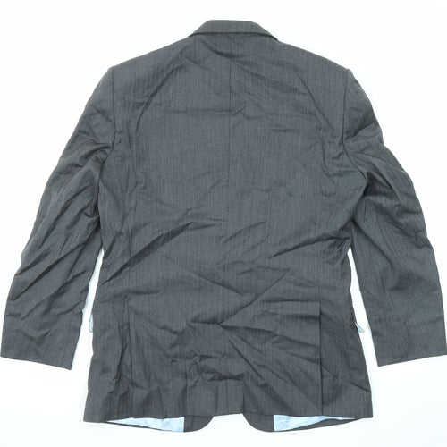 T.M.Lewin Mens Grey Wool Jacket Suit Jacket Size 40 Regular