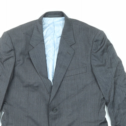 T.M.Lewin Mens Grey Wool Jacket Suit Jacket Size 40 Regular