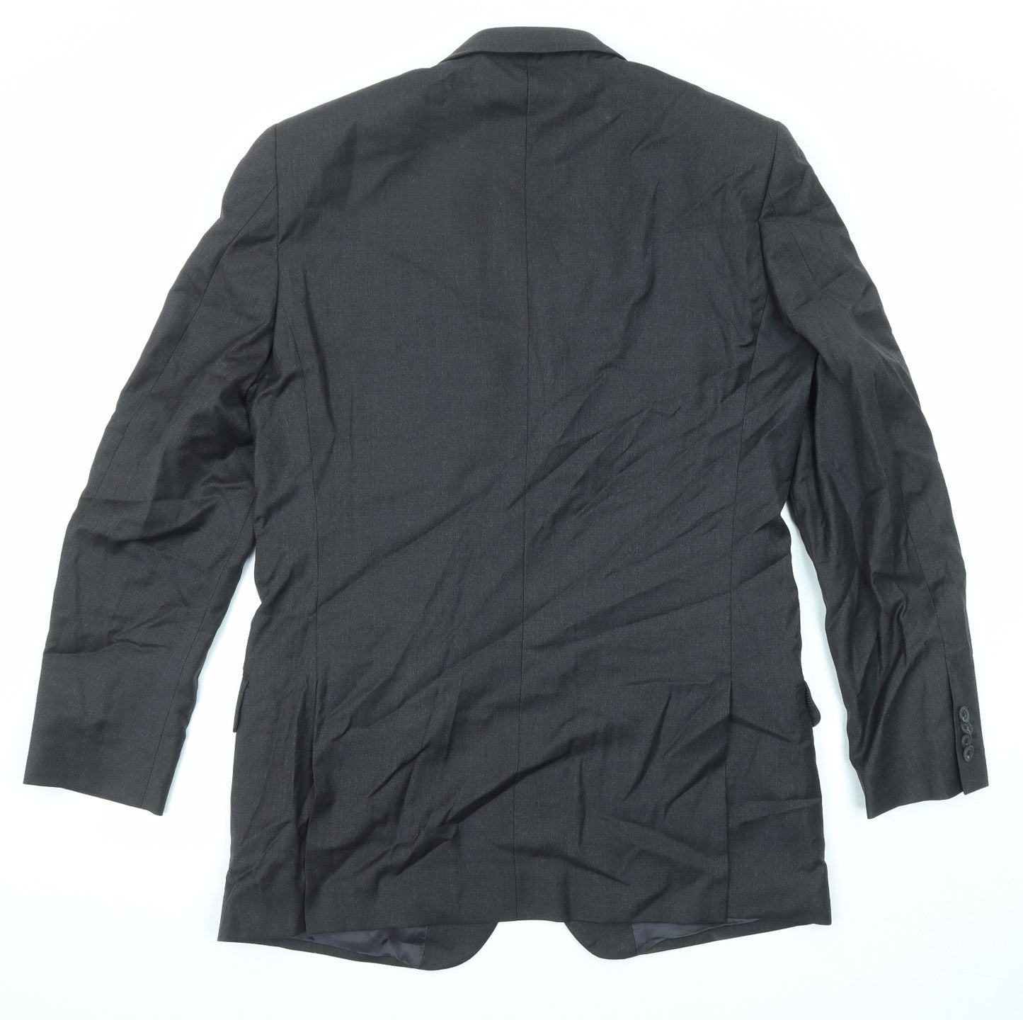 T.M.Lewin Mens Black Wool Jacket Suit Jacket Size 40 Regular