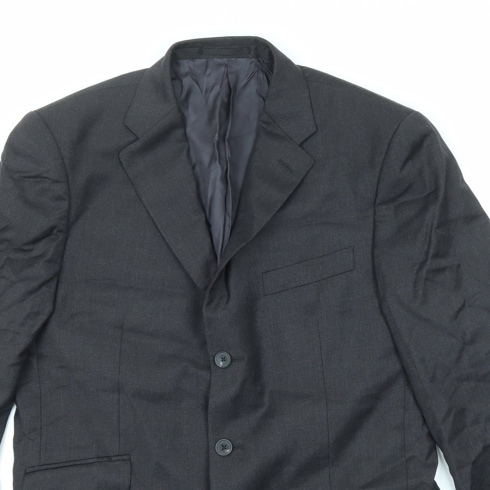 T.M.Lewin Mens Black Wool Jacket Suit Jacket Size 40 Regular