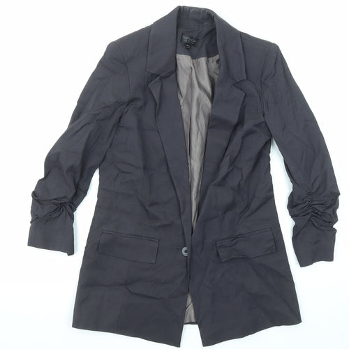 Topshop Womens Black Jacket Blazer Size 8 Button