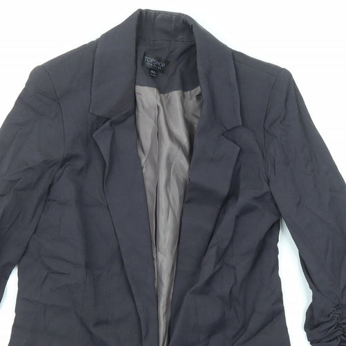 Topshop Womens Black Jacket Blazer Size 8 Button
