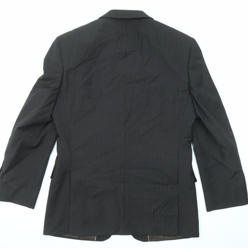Marks and Spencer Mens Brown Striped Polyester Jacket Suit Jacket Size 38 Regular
