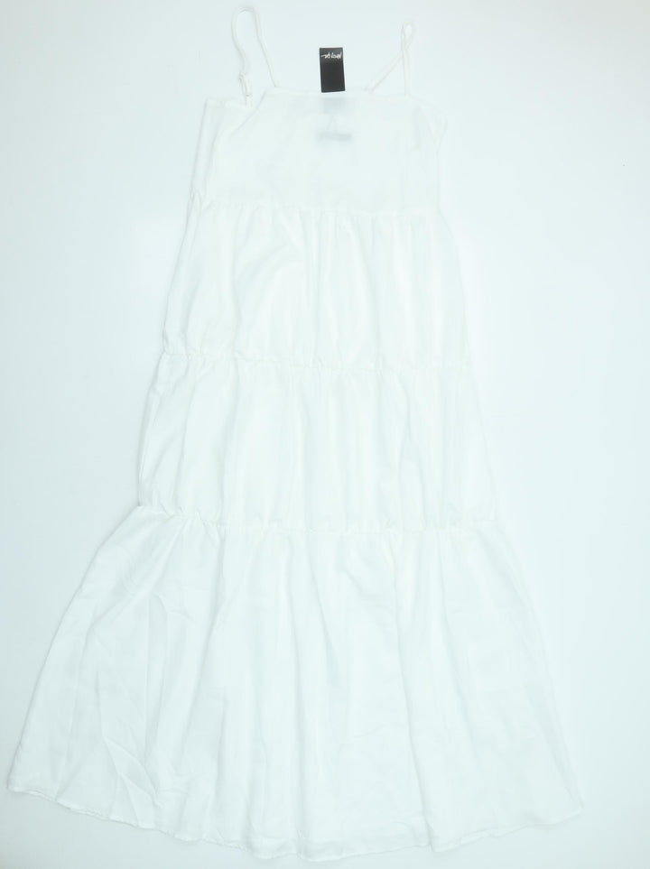 Nasty Gal Womens White Polyester Slip Dress Size 10 Square Neck Zip