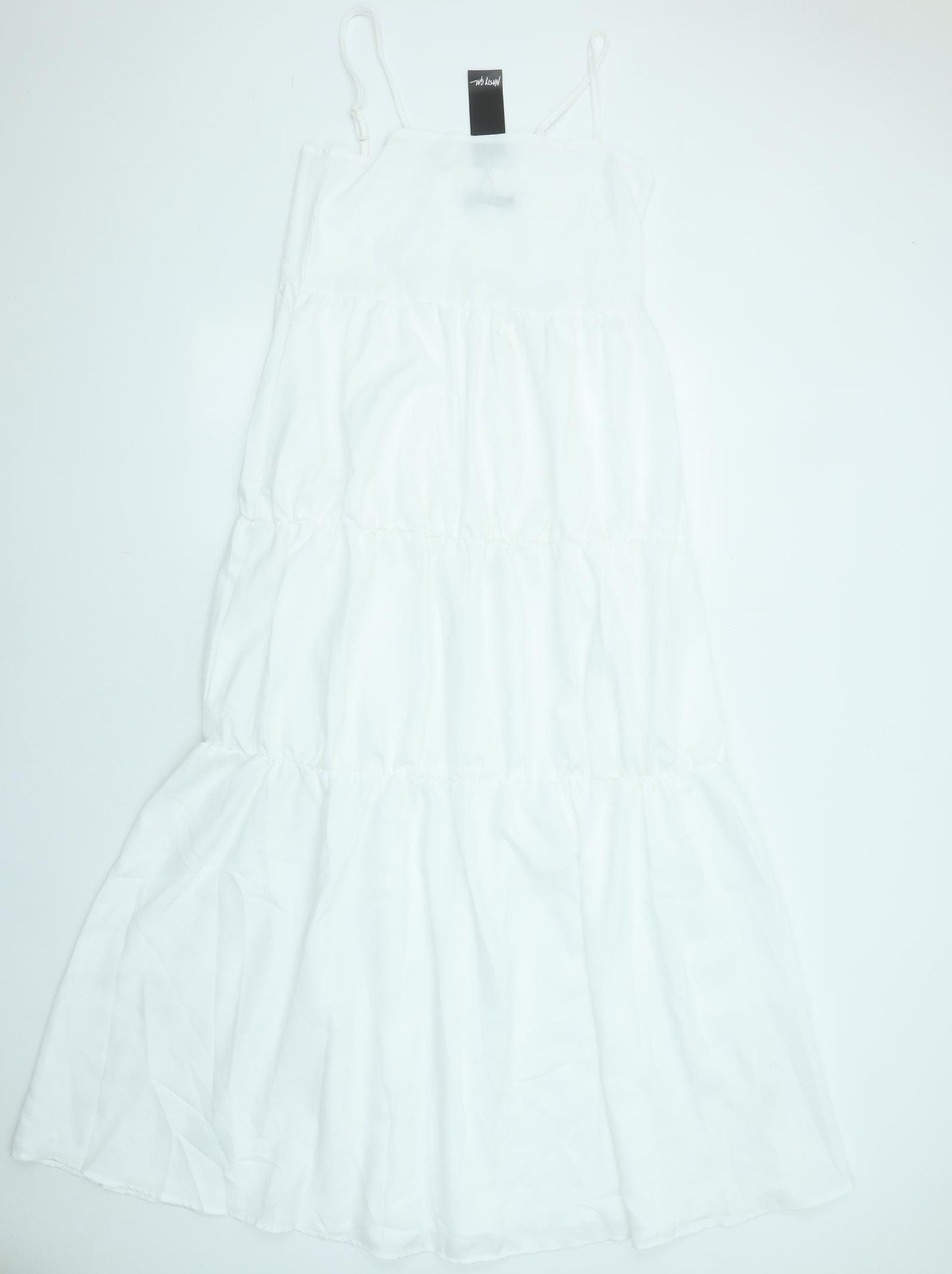 Nasty Gal Womens White Polyester Slip Dress Size 10 Square Neck Zip
