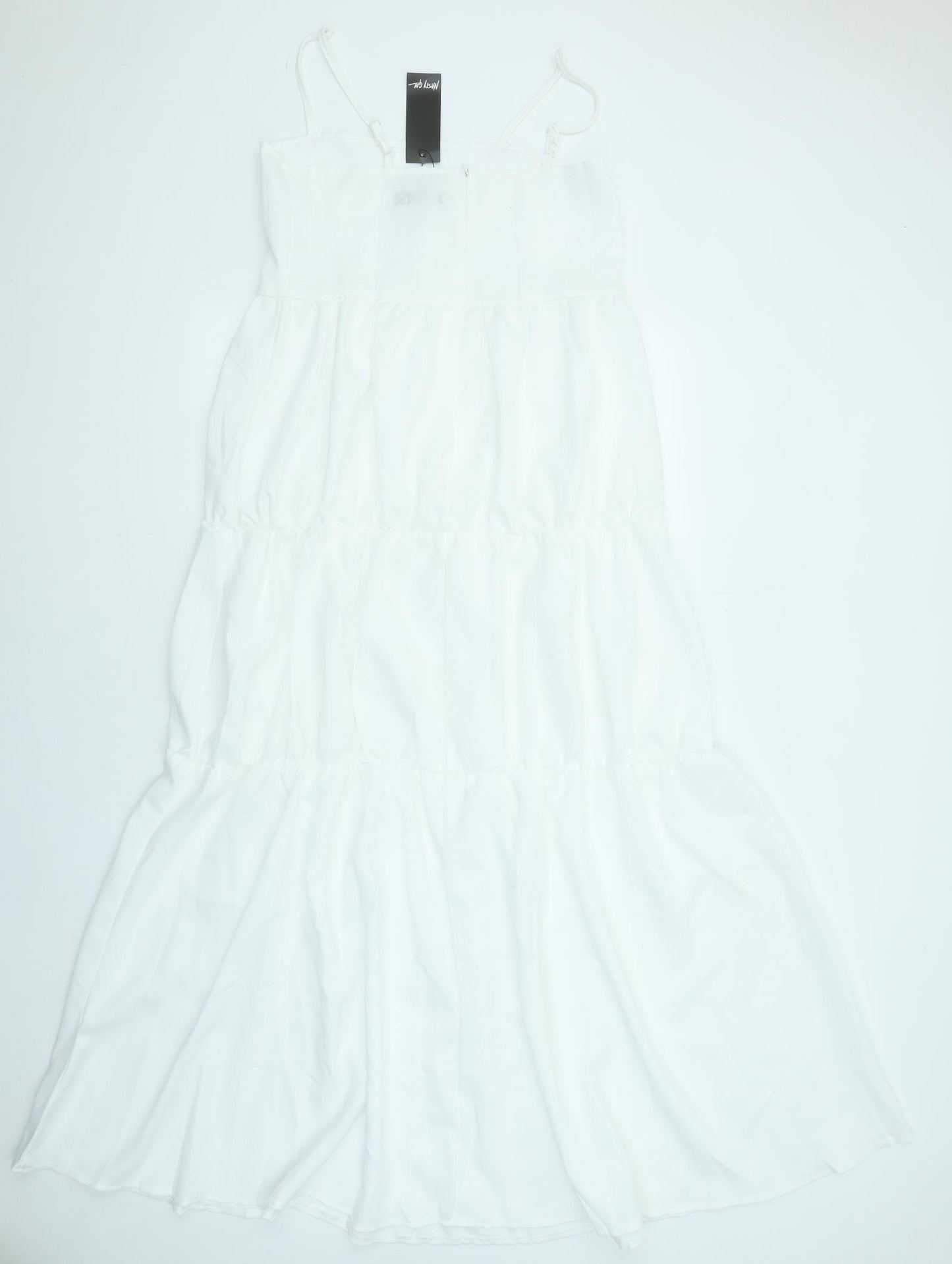 Nasty Gal Womens White Polyester Slip Dress Size 10 Square Neck Zip