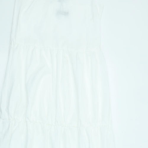 Nasty Gal Womens White Polyester Slip Dress Size 10 Square Neck Zip