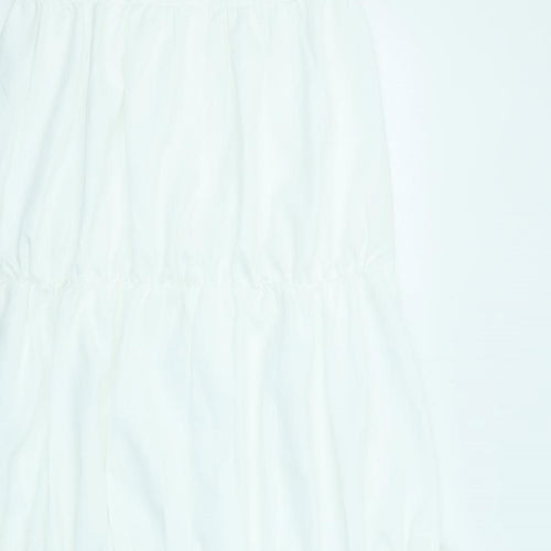 Nasty Gal Womens White Polyester Slip Dress Size 10 Square Neck Zip