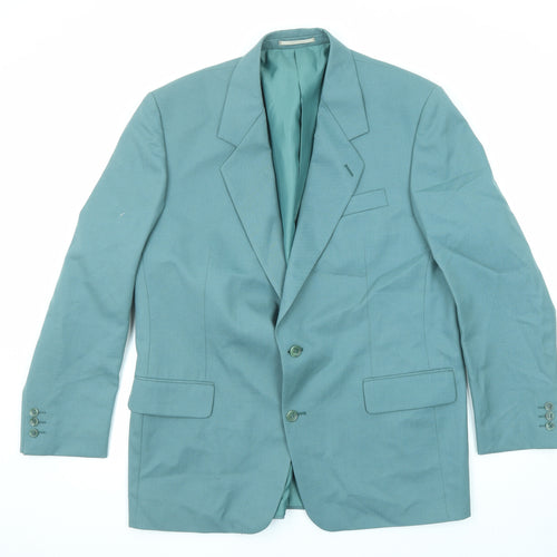 Essential Mens Blue Wool Jacket Suit Jacket Size 44 Regular