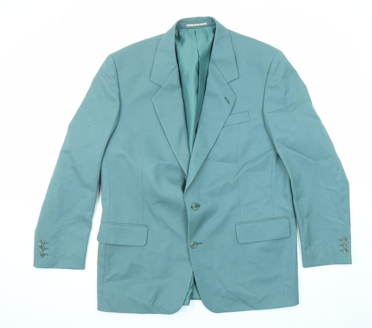 Essential Mens Blue Wool Jacket Suit Jacket Size 44 Regular