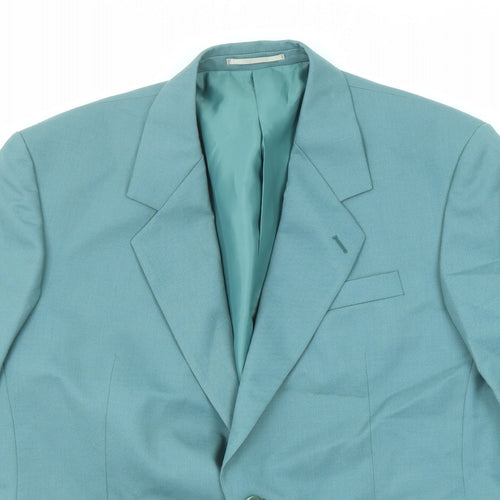 Essential Mens Blue Wool Jacket Suit Jacket Size 44 Regular