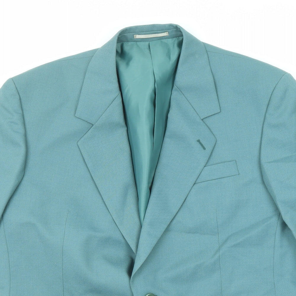 Essential Mens Blue Wool Jacket Suit Jacket Size 44 Regular