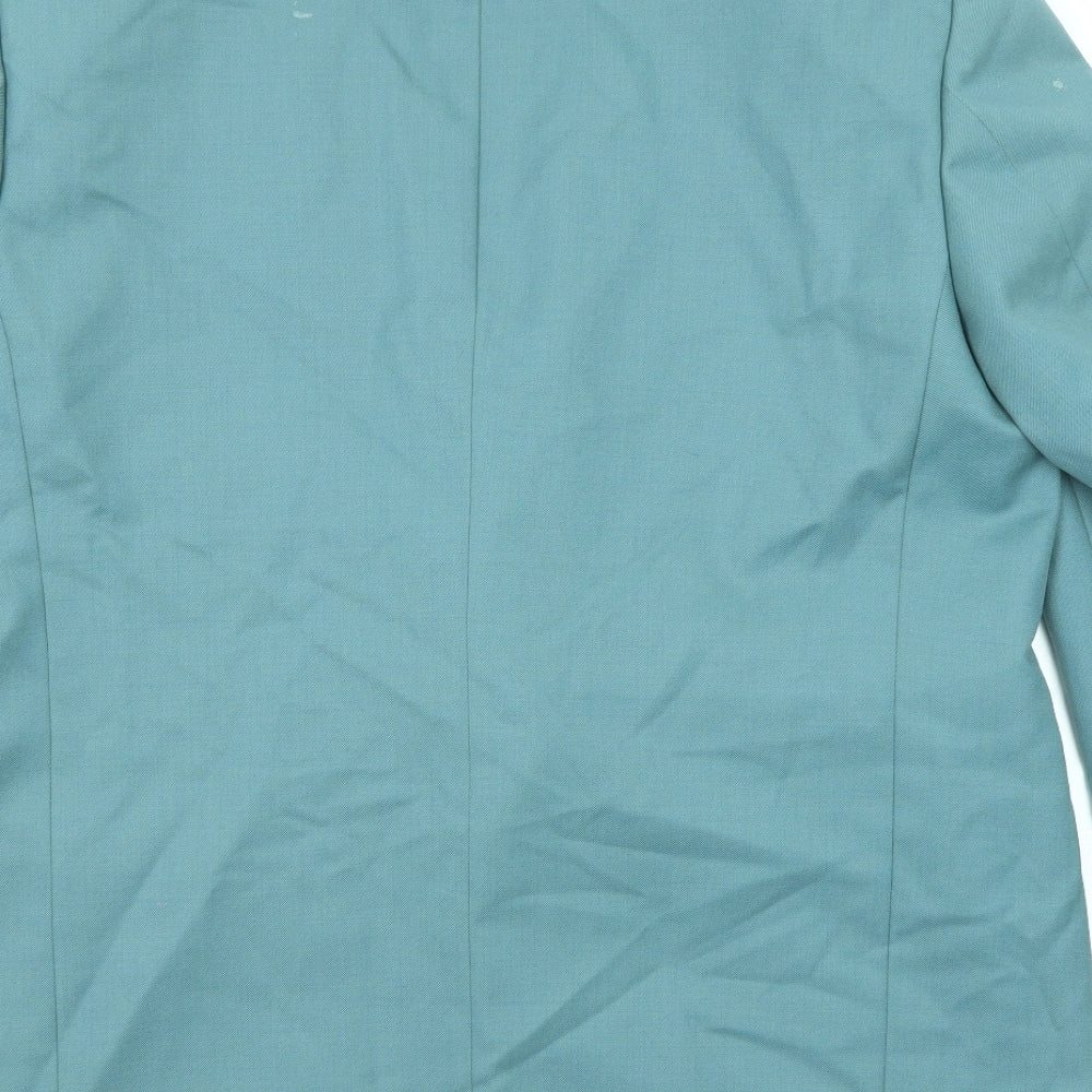 Essential Mens Blue Wool Jacket Suit Jacket Size 44 Regular