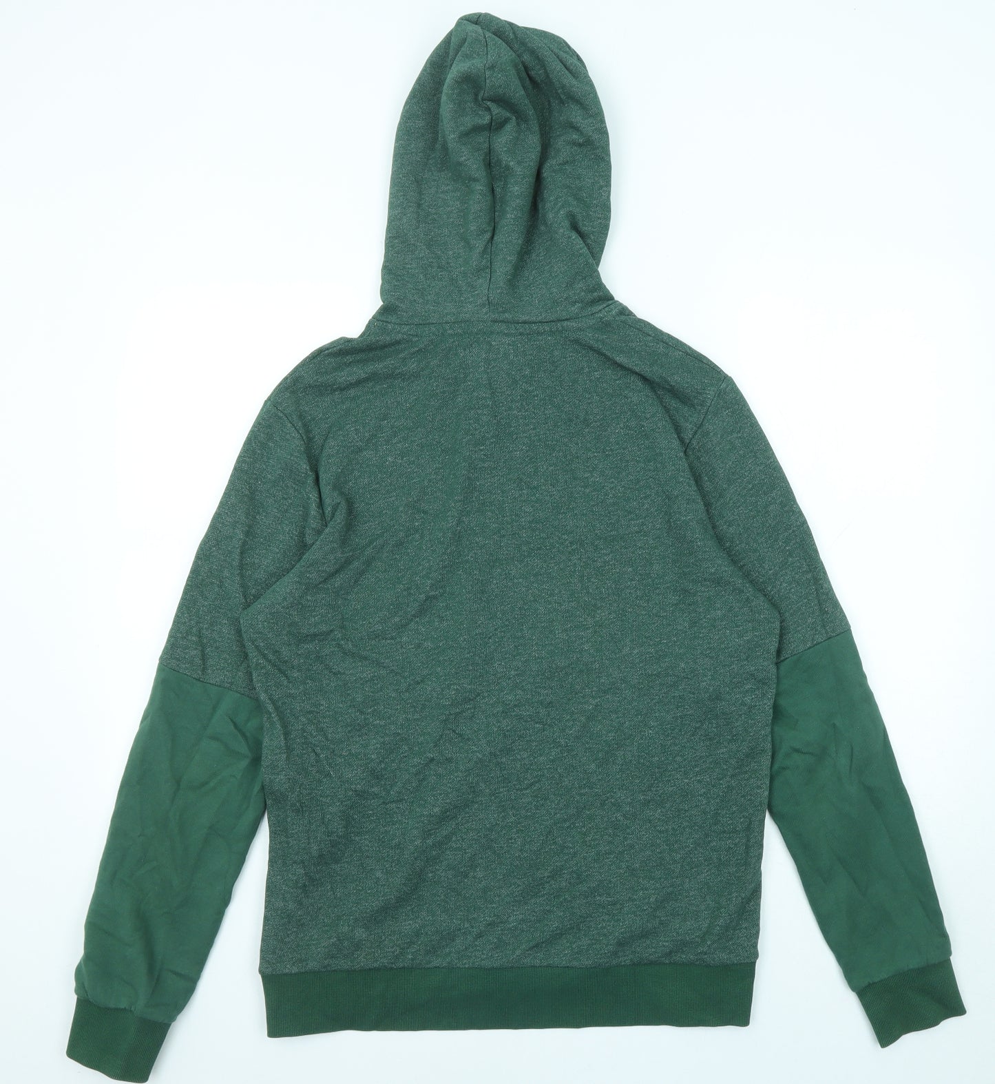 JACK & JONES Mens Green Cotton Pullover Hoodie Size M