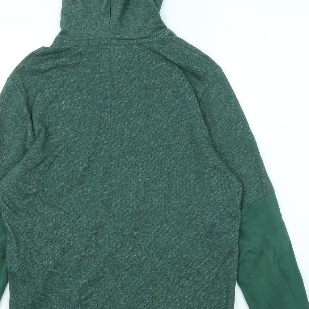 JACK & JONES Mens Green Cotton Pullover Hoodie Size M