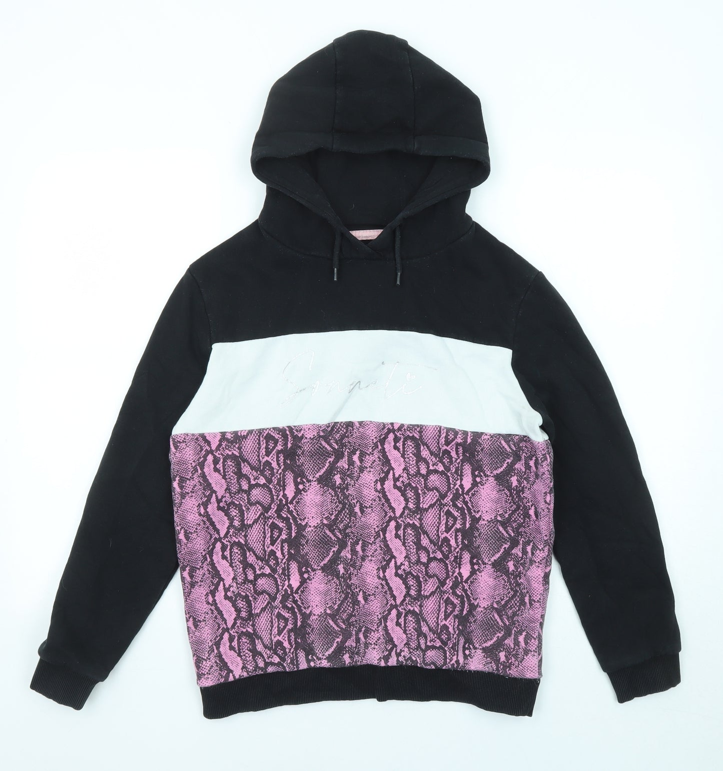 Sonneti Girls Black Animal Print Cotton Pullover Hoodie Size 13-14 Years Pullover