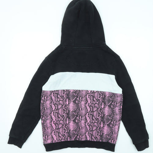 Sonneti Girls Black Animal Print Cotton Pullover Hoodie Size 13-14 Years Pullover