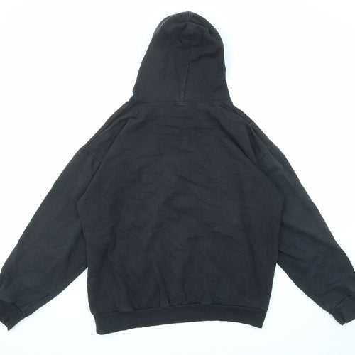 PRETTYLITTLETHING Mens Black Cotton Pullover Hoodie Size M - New Season