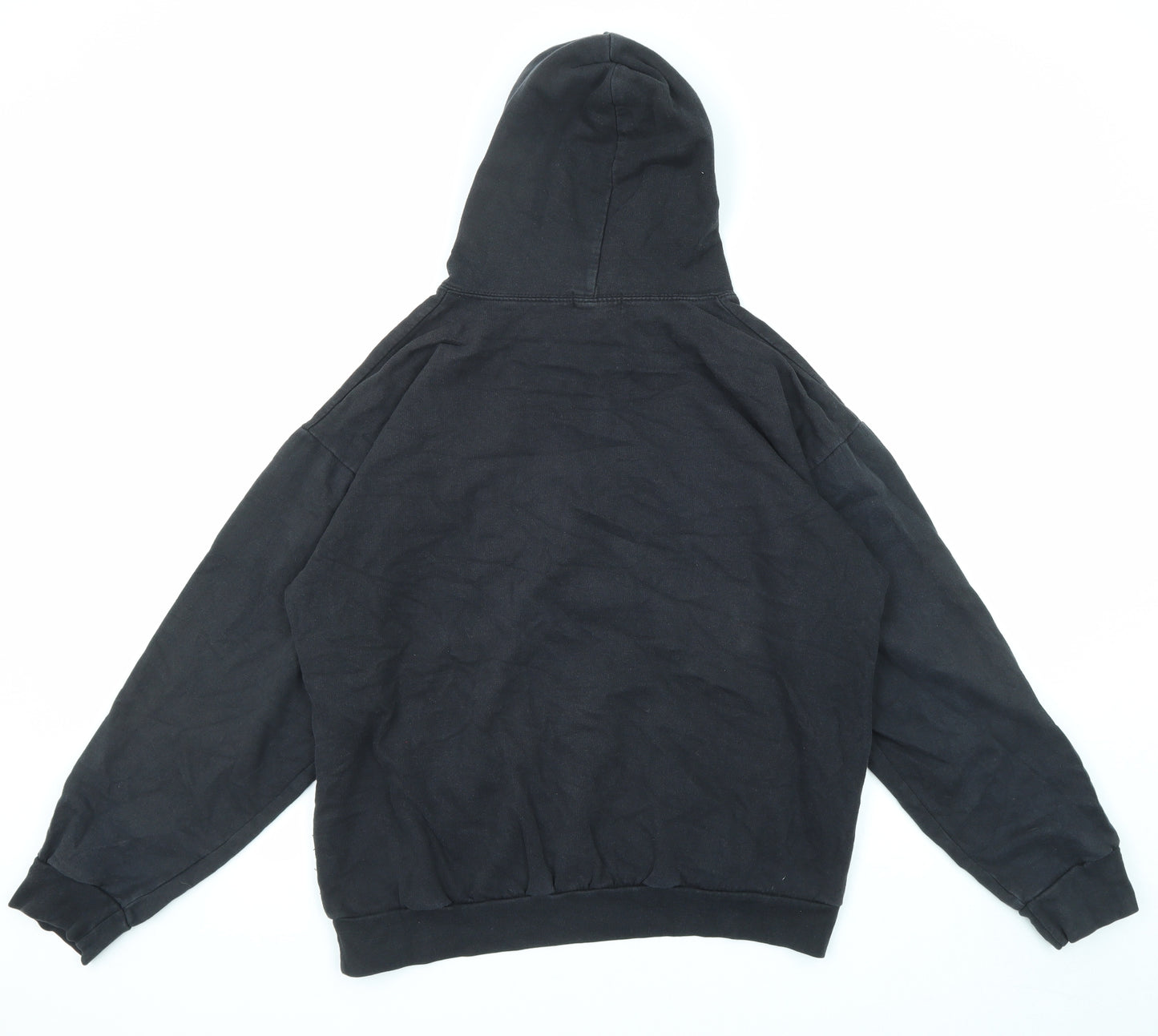 PRETTYLITTLETHING Mens Black Cotton Pullover Hoodie Size M - New Season