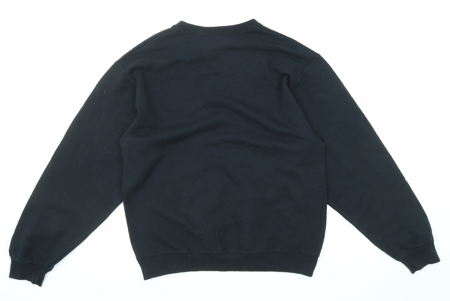 JERZEES Mens Black Cotton Pullover Sweatshirt Size M - Snowflake