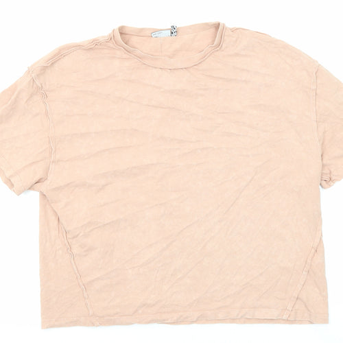 ASOS Womens Pink Cotton Basic T-Shirt Size 12 Round Neck